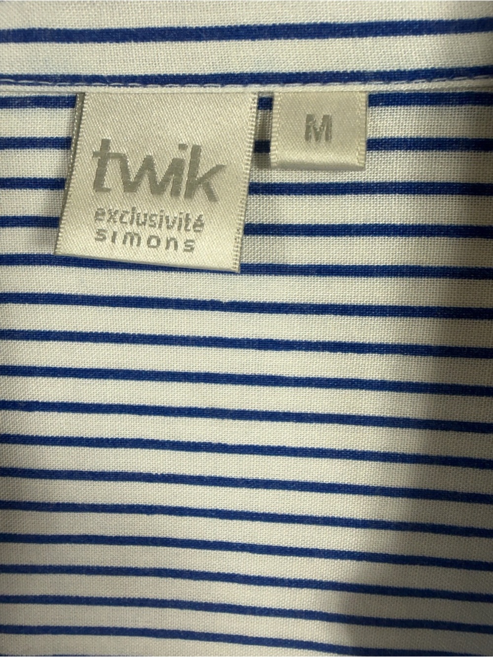 Twik Blue & White women's Vertical Stripe Button Tunic size medium - Picture 2 of 10